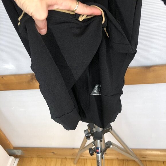 Jacob Black Crepe Gold Long Sleeve Button Up Bodycon Dress / Cardigan Sz S - Picture 6 of 11